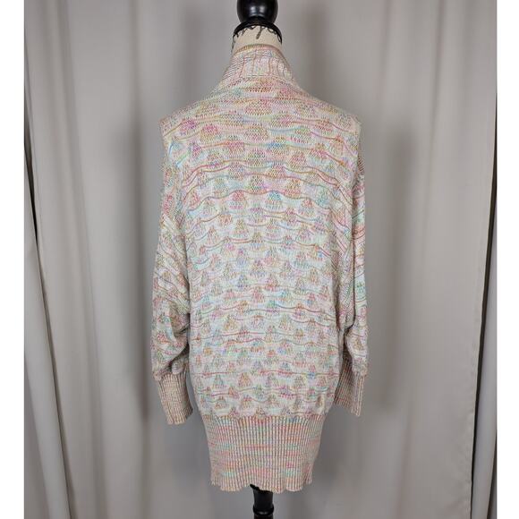 Anthropologie Lia Molly Dolman Sleeve Cardigan Sweater Rainbow Size Small - Picture 14 of 15